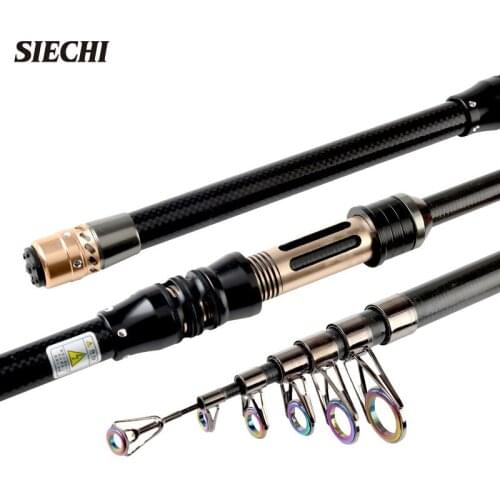SIECHI Fishing Rod Carbon Fiber High Carbon Portable Telescopic Fishing Rod Carp Fishing Fishing Tackle Fishing Accessories 2020