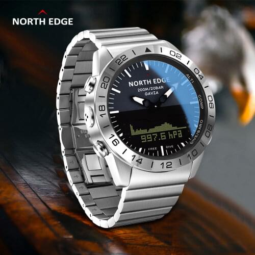 North Edge GAVIA 2 Business Smart Watch Luxury Full Steel Altimeter Compass Sports Digital watch Waterproof smartwatch for men