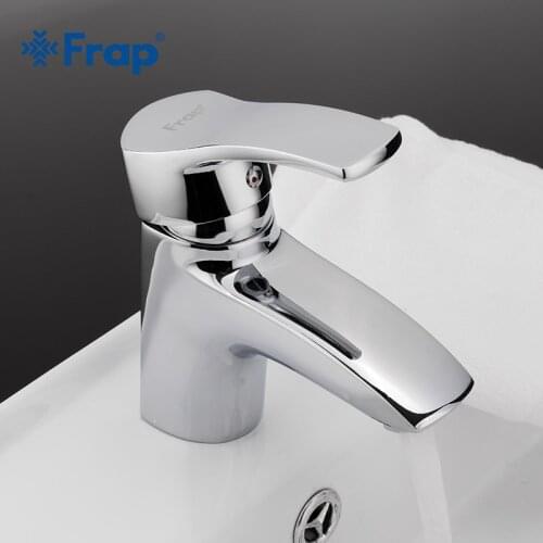 Frap High-quality Brass Single Hole Bathroom Basin Faucets Hot and Cold Water Mixer Tap+2 pcs Hoses F1070