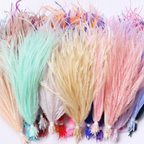 100 Pcs/Bundle Ostrich Feathers Filament String Dyed Colorful 10-15/15-18 CM Ostrich Feather For Clothes Bag Decor Sewing Craft