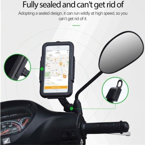 Universal Motorcycle Bike Phone Holder For IPhone Samsung Xiaomi Huawei Phone Mobile Bike Handlebar Holder Waterproof Case Touch