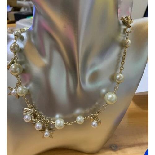 Top Quality Fashion Party Jewelry Camellia Star Pearls Necklace Luxcy Party Flower Necklace Vintage Chain Jewelry Neckalce