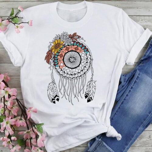 Women Graphic Floral Flower Cute 90s Style Cartoon Summer Fashion Female Clothes Print Short Sleeve Tops Tees Tshirt T-Shirt