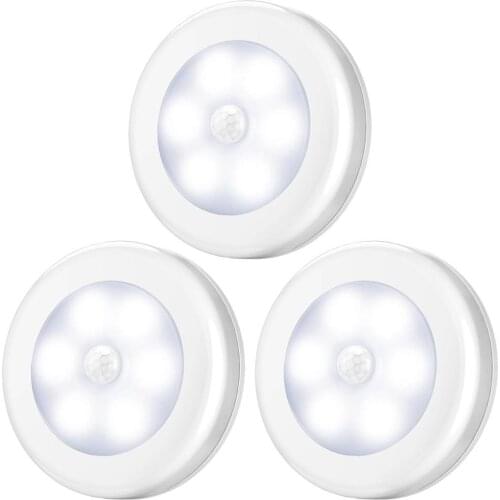 1Pcs 6LED PIR Body Motion Sensor Wall light Led night light Battery for Closet, Stairs, Basement Hallway Wall Cabinet luminarias