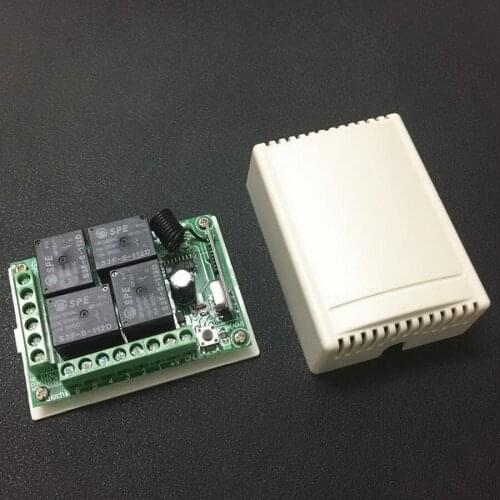 100pcs 433Mhz Wireless Remote Control Switch DC 12V 4CH relay Receiver Module For 4CH 1527 learning code Transmitter