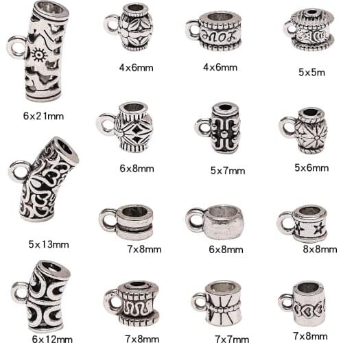 30pcs Antique Silver Plated Spacer Metal Pendant Charm Bail Beads Clasps Connectors For Bracelet Necklace Jewelry Making
