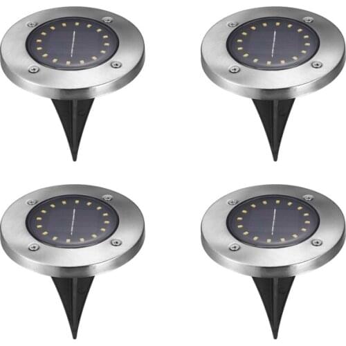 4pcs LED Solar Lawn Lamp 4 8 12 16LED Solar Power Buried Light Underground Lamp Outdoor Path Way Garden Decking Street Light