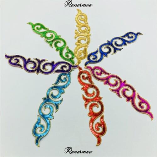 4pcs Sequins Clothing Embroidery Patch Sticker Iron On Patch Craft Sewing Repair Applique in Garments Steamers Patches SX174