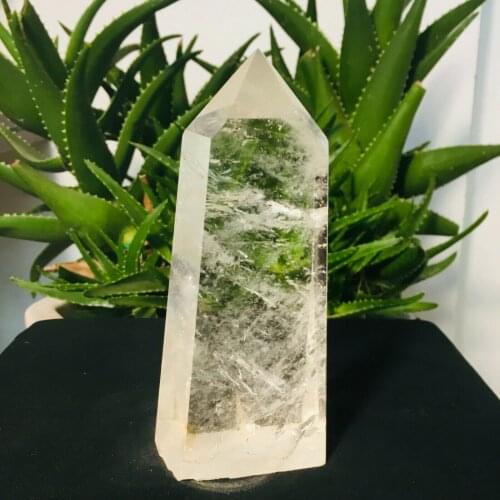 400g-1600g Large Natural White Quartz Obelisk Crystal Healing Point Tower