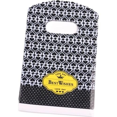 50pcs/lot 9*15cm High Quality Crown Plastic Packaging Bags Small Jewelry Pouches with Best Wishes Letter