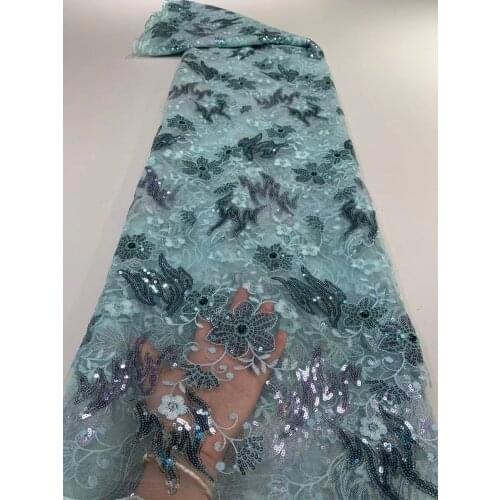 African Sequins Fabric French Tulle Mesh Lace Fabric For Bridal Soft Material 2021 High Quality Voile Nigerian Net Lace Fabric