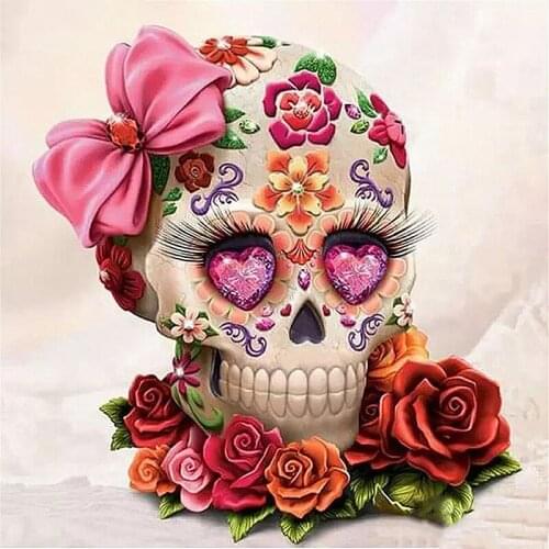 Skull flower diamond embroidery puzzles diamond painting mosaic picture of rhinestones cross-stitch kit Pattern Y1298