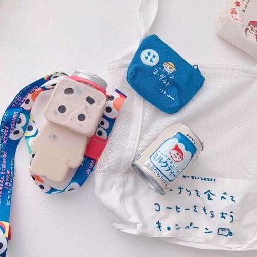 500ml Water Bottle with Rope Creative Korean Plastic Bottle Leakproof Portable Bottle BPA Free Cute Cup Gift