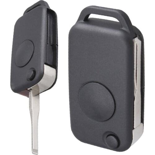 1 Button Black Replacement Remote Key Shell Case with Uncut Car Flip Key Blade fit for Benz W168 W124 W202 1984-2004 Accessory