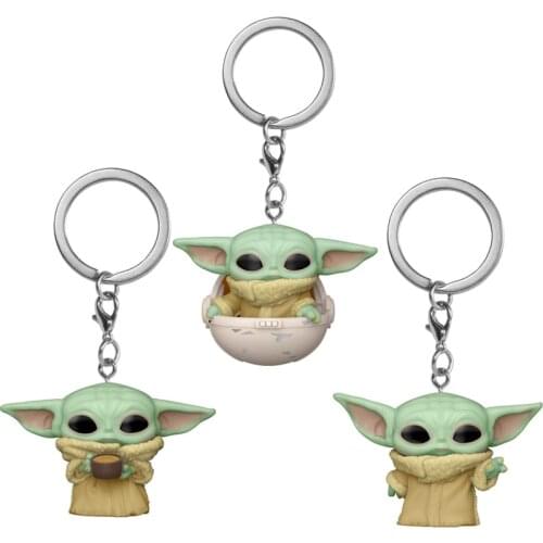 Hasbro Star Wars Master Yoda Baby Spaceship Keychain Mandalorian Figurine Anime Dolls PVC Action Figure Model Toy Kids Gift