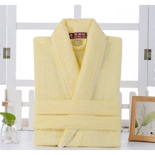 Cotton Bathrobe Towel Terry Robe Lovers Hotel Robe Solid Mens Robe Bathrobe Soft Sleeprobe Male&Female Casual Homewear Summer