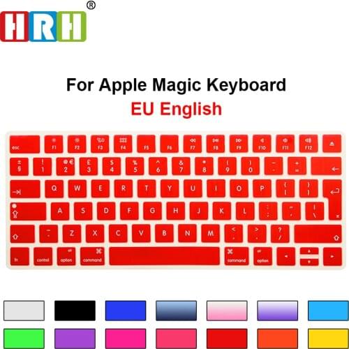 HRH Waterproof EU/UK Keyboard Covers Silicone Skins Protective Film for Apple Magic MLA22B/A European Layout