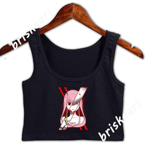 Anime Crop Top Women O Neck Novelty Anti-Wrinkle Summer Female Tank Top For Girls Create Vest