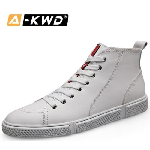 2019 Fashion Sneakers Brand Men High Top Single Mens Sports Shoes Black White Hip Hop Shoes Fur Man Shoes Leather Genuine 38-47