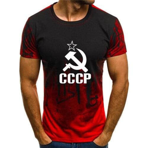2021 mens t-shirts Summer CCCP Russia T-shirt Male Soviet Soviet Mens Short Sleeve T-shirt Moscow Tees O Neck Top t shirt men