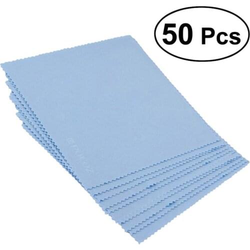 50pcs/set Soft Microfiber Cleaning Cloths for Camera Lens Jewelry Watches Eyeglasses
