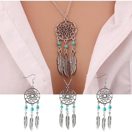 New Bohemian Gypsy Style Fashion Retro Tassel Long Chain Necklace Earrings Set High Quality