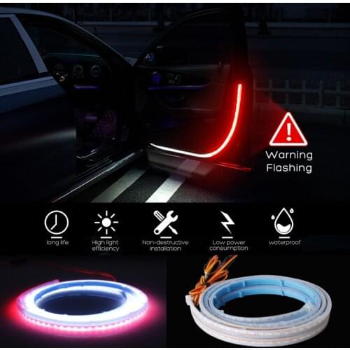 Niscarda Car Door Opening Warning LED Lights Welcome Decorative Lamp Strip Safety Anti Rear-end Collision Universal Light 1pc