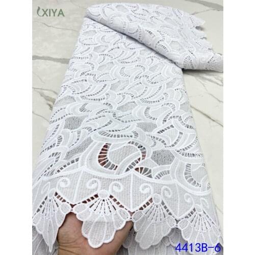 Latest African Lace Fabrics Pure White Milk Silk Lace Material for Wedding Party Embroidered Milk Fiber Tissue Lace APW4413B