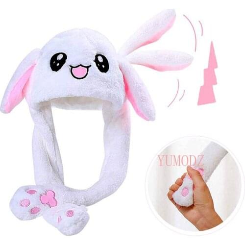 New animal ears mobile jump cap children plush rabbit winter hat children cute rabbit funny hat Party Christmas Party supplies