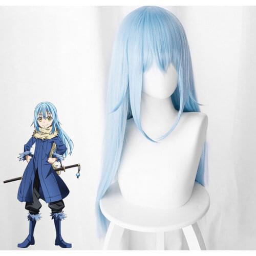 The Thing About Me Being Reborn As Slime Limlu Long Hair Cos Wig Anime Cosplay Game Fluffy Female Long Straight Hair Wig 70CM