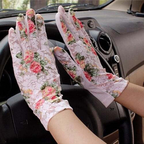 Summer Driving Gloves Non-slip Breathable Ladies Gloves Spot Summer Thin UV Protection Sun Gloves Driving Gloves