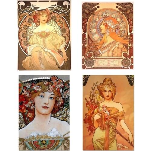 Full round diamond mosaic Alphonse Mucha poster Art Home Decoration Cross Stitch 5d diy Diamond Embroidery Mosaic Rhinestone