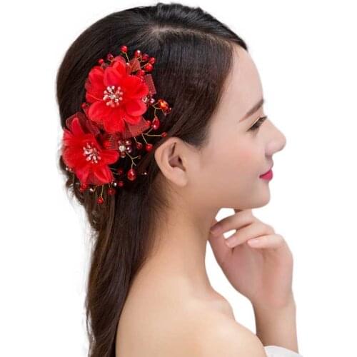 Romantic Hair Ornaments Wedding Hair Accessories Headdress Crystal Lace Hairwear Flower Wedding Bride Hair Accessories Bridal SL