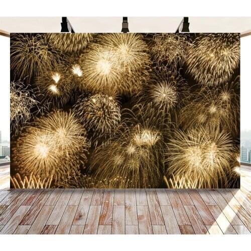 Christmas Happy New Year Gorgeous Firework Starry Night Backdrop Vinyl Photography Backdrop Photo Backgrounds Photozone