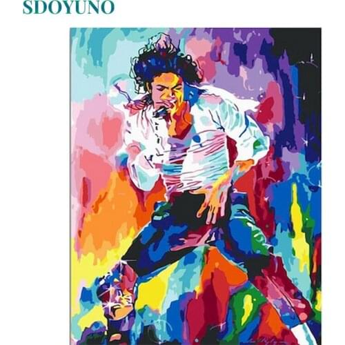 SDOYUNO 60x75cm Oil Painting By Numbers Super Star DIY Paint By Numbers On Canvas Figure Frameless Digital Hand Painting Decor