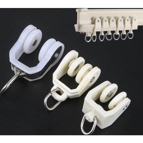 Hot Sale Track Pulley Vintage Curtain Roller Straight Curve Bend Pulley Hanging Ring Hook T-shaped Track Universal Pulley Guide