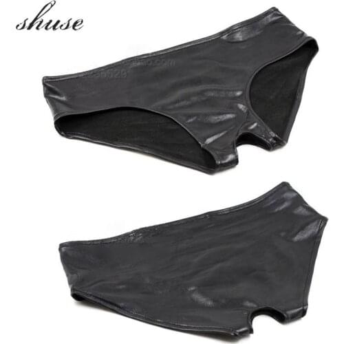 Sexy Panties For Womens Open Crotch Panties Latex Lingerie Low Waist Hot Erotic For Sex Porno Babydall Nightwear Sexy Latex
