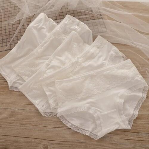 3-pack modal seamless cotton womens mid waist pure white womens triangle underpants highly-elastic