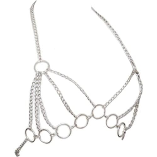 Women Fantasia Chain Bra Metal Woman Sexy Lingerie Temptation Halter Bras Mujer Sosten Fetish Womens Lenceria