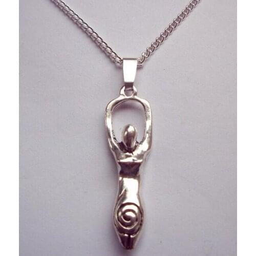 10 Pcs Earth Goddess Pagan Wicca Pendant Necklace Charm Tone Gothic Chain Necklace Gift DIY For Women&Men Fashion Jewelry