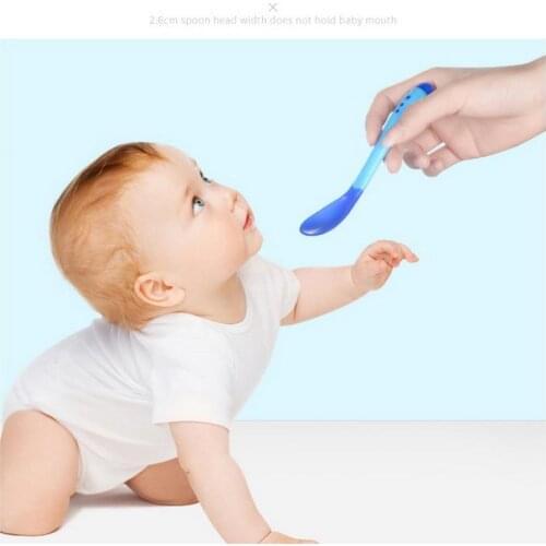 1000pcs Temperature Sensing Spoon for Baby Safety Infant Feeding Spoons Kids Children Boy Girl Toddler Flatware Drop Shipping