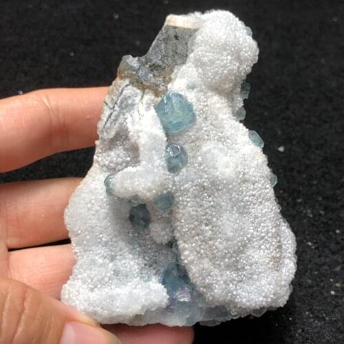 203.8g natural blue-green fluorite mineral ring vein healing teaching specimen stone decoration collection ornaments