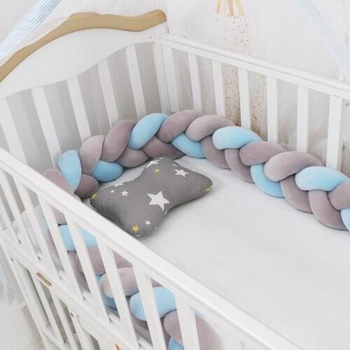 3M Length Newborn Baby Bumper Crib Around Cot Protector Kids Room Decor Knotted Braid Bumper for Boy Girl Bebe Bed Protector
