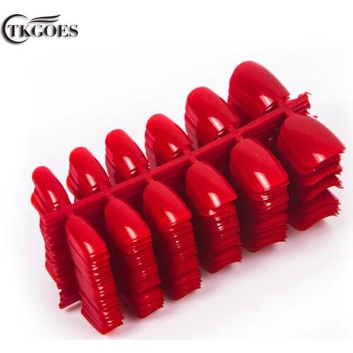 600pcs/pack Hot Red Suqare False Nail Tips Full Cover Nail Tips Press On Nails 10 Sizes Extra Nr 5 and Nr 6 Acrylic Fingernails