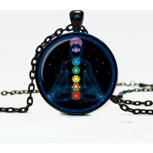 7 Chakra Reiki Healing Necklace Buddha Yoga Meditation Pendant Spiritual Om Symbol Hope Jewelry Chain Statement Necklace