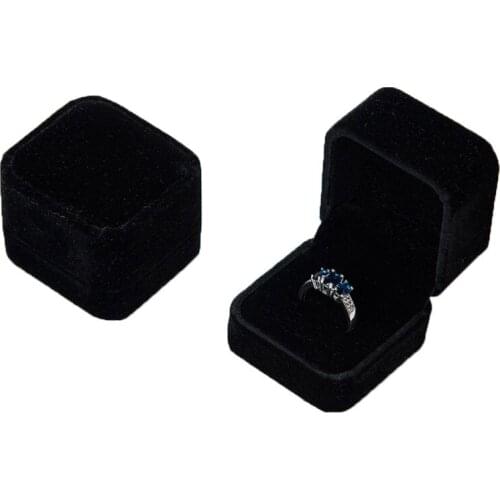 1 Piece Velvet Flocking Elegant Engagement Wedding Gift Ring Box For Jewelry Store Display Storage Holder Packing 12 Color