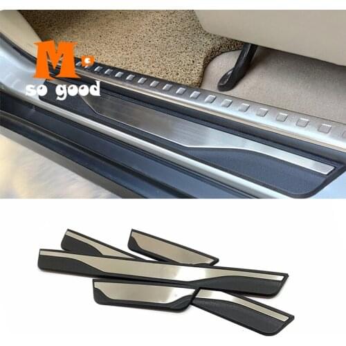 For Opel Zafira 2016 17 18 2019 Stainless Steel Auto Accessories Door Sill Strip Trim Car Sticker Scuff Plate Guard Protectors
