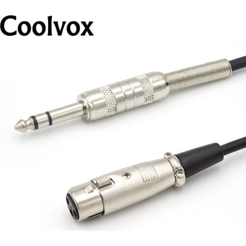 Double Single Track Microphone Wire Cord XLR Female Male To Jack 6.35 / 6.5 Mm Male Plug Audio Lead for Shure Wired Microphone