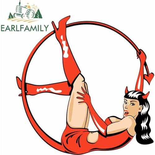 EARLFAMILY 13cm x 12.6cm For Sexy Girl Car Graffiti Sticker Comical Decal Personality Anime Motorcycle Car Door Protector