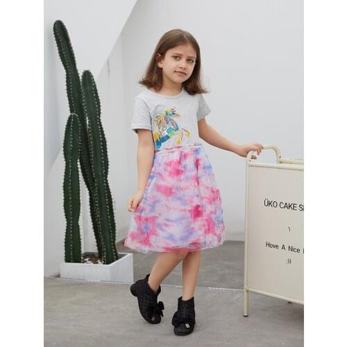 Unicorn Dress Kids Clothes Cartoon Cotton RainBow Dresses for Girls 2 5 6 8 Years Old Costume